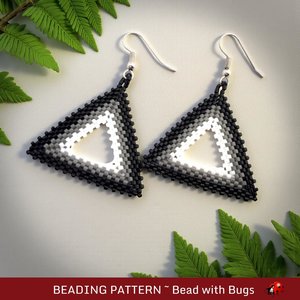 SHADOWS  3D Peyote Stitch Open Triangle Earring Pattern