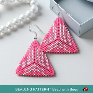 3D Peyote Stitch Beading Pattern: PINK ICE by Bead with Bugs