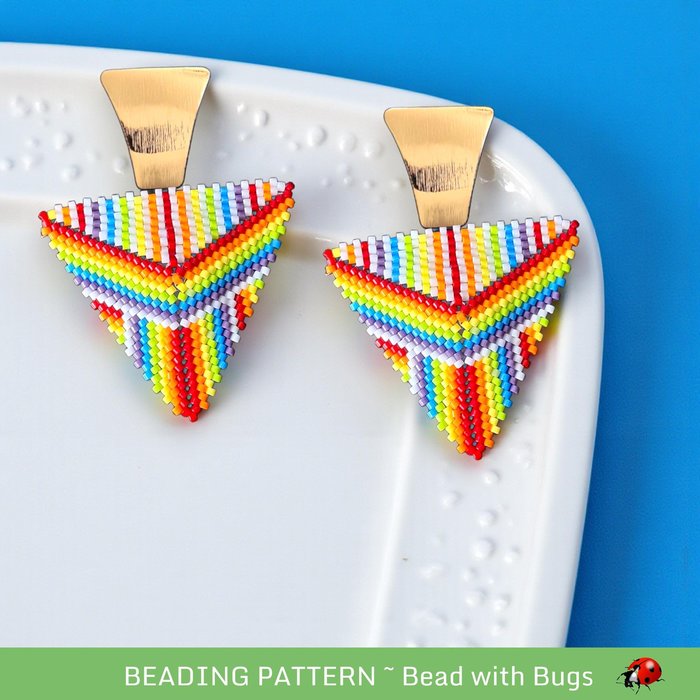 3D Peyote Stitch Beading Pattern: RAINBOW ABSTRACT by Bead with Bugs