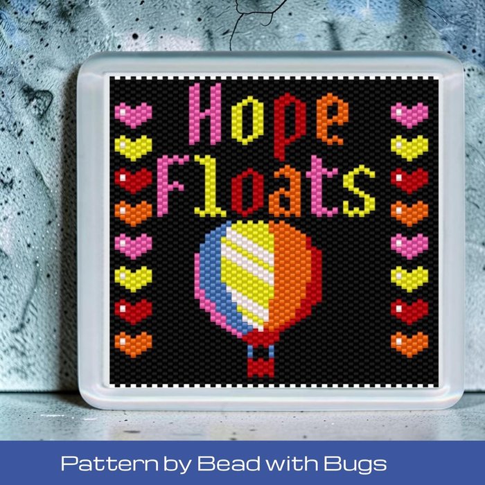 Peyote Stitch Beaded Coaster Pattern by Bead with Bugs, HOPE FLOATS