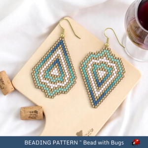 AQUA OMBRE:  Brick Stitch Beaded Earrings Pattern by Bead with Bugs