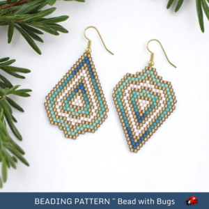 AQUA OMBRE:  Brick Stitch Beaded Earrings Pattern by Bead with Bugs