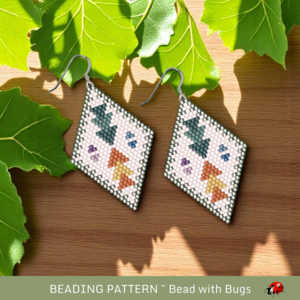 AUTUMN WINDS:  Brick Stitch Beaded Earrings Pattern by Bead with Bugs