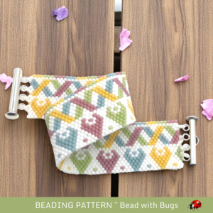 BE GENTLE: A Peyote Stitch Beaded Bracelet Pattern by Bead with Bugs