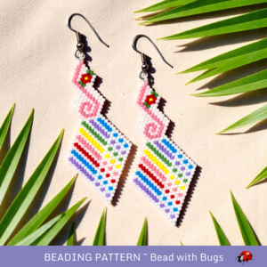 BE HAPPY:  Brick Stitch Beaded Earrings Pattern by Bead with Bugs