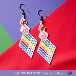 BE HAPPY:  Brick Stitch Beaded Earrings Pattern by Bead with Bugs