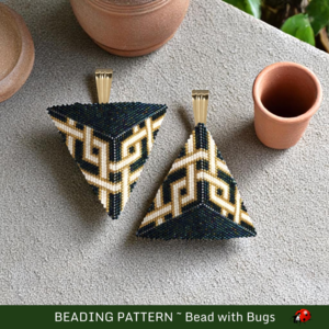BLACK CELTIC KNOT: 3D Beaded Peyote Pendant Pattern by Bead with Bugs