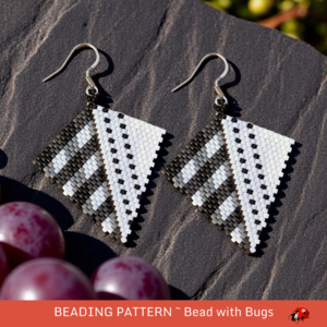 BLACK GINGHAM: Peyote Stitch Beading Pattern by Bead with Bugs
