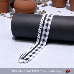 BLACK GINGHAM: A Peyote Stitch Beaded Bracelet Pattern by Bead with Bugs