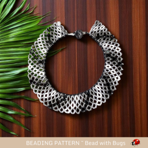 SHADES OF GREY: Net Beaded Collar Necklace Pattern by Bead with Bugs