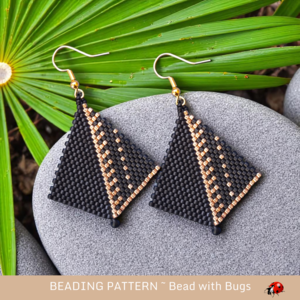 BLACK & GOLD: Peyote Stitch Beading Pattern by Bead with Bugs