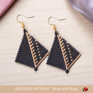 BLACK & GOLD: Peyote Stitch Beading Pattern by Bead with Bugs