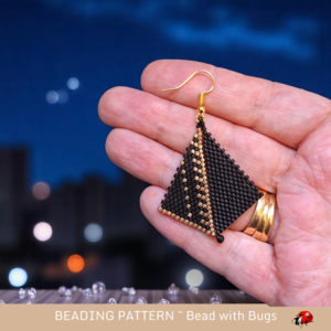 BLACK & GOLD: Peyote Stitch Beading Pattern by Bead with Bugs