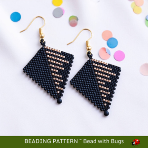 BLACK & GOLD 2: Peyote Stitch Beading Pattern by Bead with Bugs