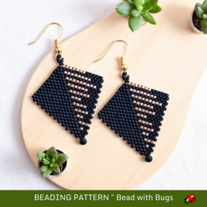 BLACK & GOLD 2: Peyote Stitch Beading Pattern by Bead with Bugs