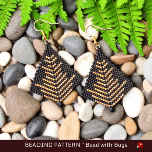 BLACK & GOLD 3: Peyote Stitch Beading Pattern by Bead with Bugs