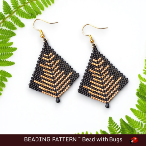 BLACK & GOLD 3: Peyote Stitch Beading Pattern by Bead with Bugs