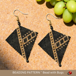 BLACK & GOLD 4: Peyote Stitch Beading Pattern by Bead with Bugs