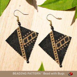 BLACK & GOLD 4: Peyote Stitch Beading Pattern by Bead with Bugs