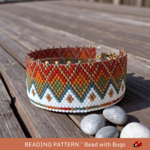 BOHO AUTUMN: A Peyote Stitch Beaded Bracelet Pattern by Bead with Bugs