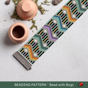 BOLD AND BOHO: A Peyote Stitch Beaded Bracelet Pattern by Bead with Bugs