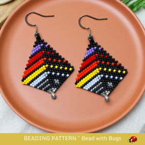BRIGHT KITE: Peyote Stitch Kite Earring Pattern by Bead with Bugs