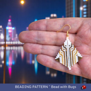 BRONZE GOLD: Peyote Stitch Beading Pattern by Bead with Bugs