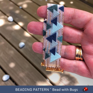 CALMING TRIANGLES: A Peyote Stitch Beaded Bracelet Pattern by Bead with Bugs