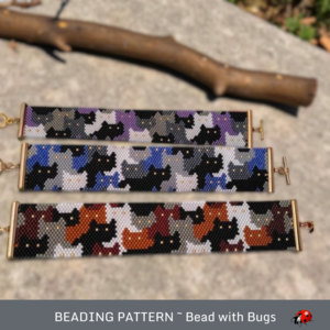 THE CAT CROWD: A Peyote Stitch Beaded Bracelet Pattern by Bead with Bugs