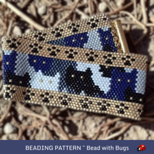 CAT CROWD: A Peyote Stitch Beaded Bracelet Pattern by Bead with Bugs