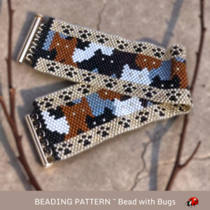 CAT CROWD:  A Peyote Stitch Beaded Bracelet Pattern by Bead with Bugs