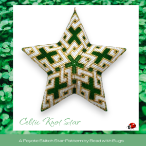CELTIC KNOT: 3D Beaded Peyote Star Pattern by Bead with Bugs
