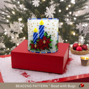 CHRISTMAS CANDLES: Peyote Stitch Beaded Tea Light Cover Pattern by Bead with Bugs