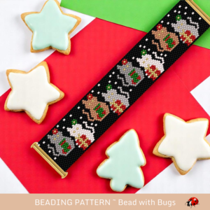 CHRISTMAS CATS: A Peyote Stitch Beaded Bracelet Pattern by Bead with Bugs