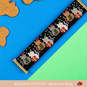 CHRISTMAS CATS: A Peyote Stitch Beaded Bracelet Pattern by Bead with Bugs