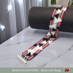 CLASSIC ANGLES:  A Peyote Stitch Beaded Bracelet Pattern by Bead with Bugs