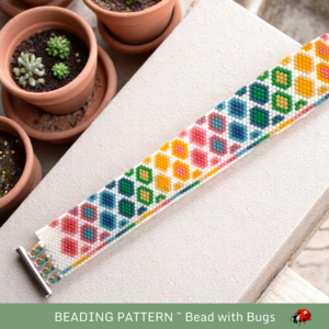 CONFETTI: A Peyote Stitch Beaded Bracelet Pattern by Bead with Bugs