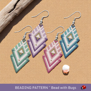 COOL SERIES:  Brick Stitch Beaded Earrings Pattern by Bead with Bugs