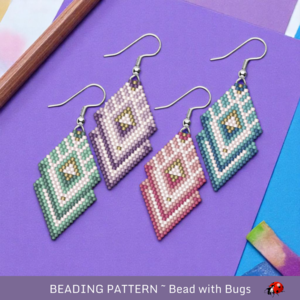 COOL SERIES:  Brick Stitch Beaded Earrings Pattern by Bead with Bugs