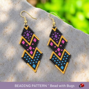 DAY DREAMS:  Brick Stitch Beaded Earrings Pattern by Bead with Bugs