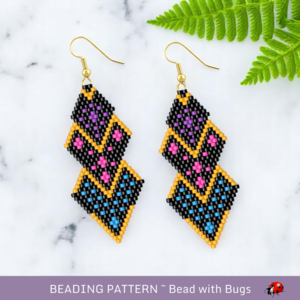 DAY DREAMS:  Brick Stitch Beaded Earrings Pattern by Bead with Bugs