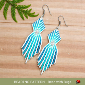 DEEP WATER:  Brick Stitch Beaded Earrings Pattern by Bead with Bugs
