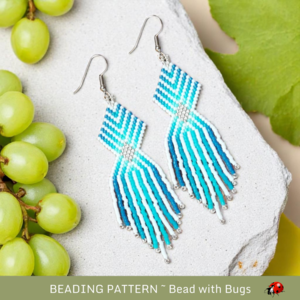 DEEP WATER:  Brick Stitch Beaded Earrings Pattern by Bead with Bugs