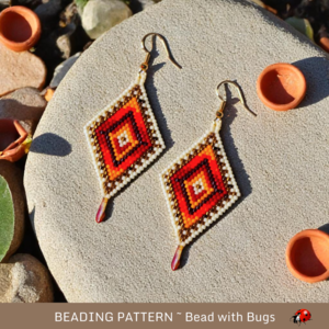 DESERT SUN:  Brick Stitch Beaded Earrings Pattern by Bead with Bugs