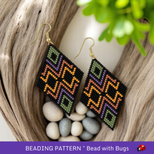 EARTHBOUND:  Brick Stitch Beaded Earrings Pattern by Bead with Bugs
