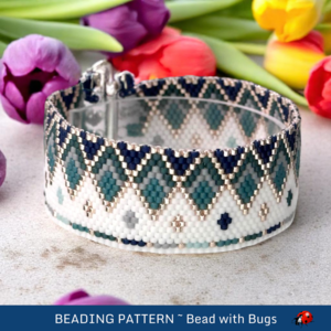 ENTER THE CALM: A Peyote Stitch Beaded Bracelet Pattern by Bead with Bugs