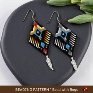 EVENING STAR:  Brick Stitch Beaded Earrings Pattern by Bead with Bugs