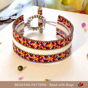 FIRE AND ICE 2:  A Peyote Stitch Beaded Bracelet Pattern by Bead with Bugs