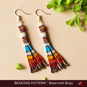 FIRE AND ICE 2: Peyote Stitch Tube Earrings Pattern
