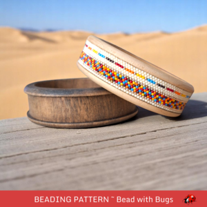 FIRE AND ICE: A Peyote Stitch Beaded Bangle Band Pattern by Bead with Bugs